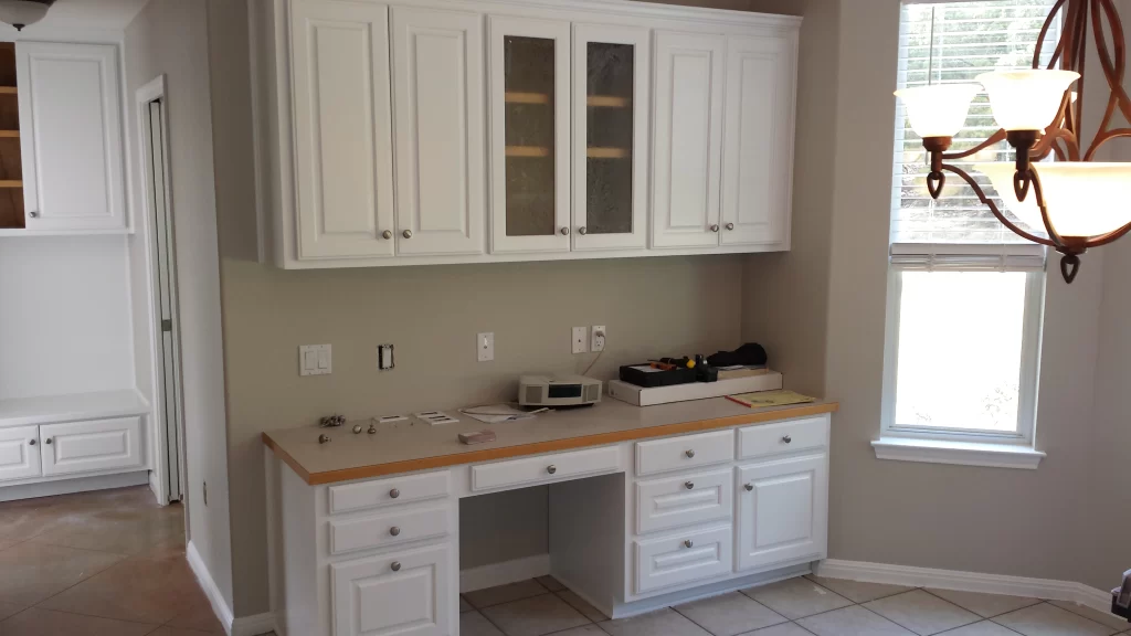 Freshly painted kitchen cabinets in Austin, TX home